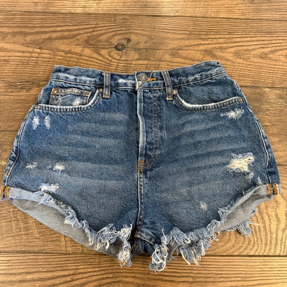 Free People Pants - We The Free Distressed Women Denim Cutoff Shorts Size 26‎